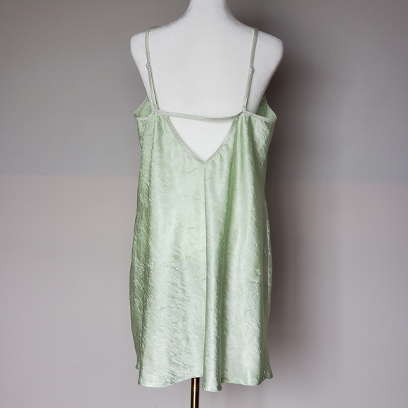 Vintage Y2K Bisou Bisou Intimates Slip Gown Dress Lace Strappy Green Size XL - Picture 7 of 11
